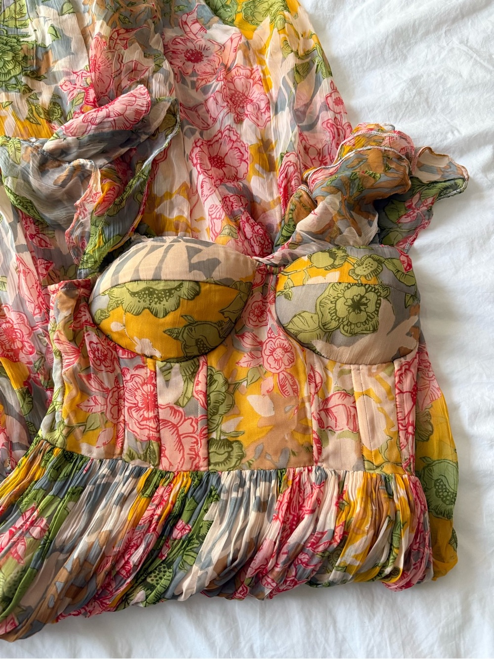 Ritu Kumar Label Floral Off Shoulder Maxi dress (Size S)